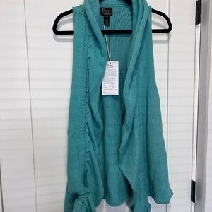 NWT Pure Handknit Teal Knit Vest